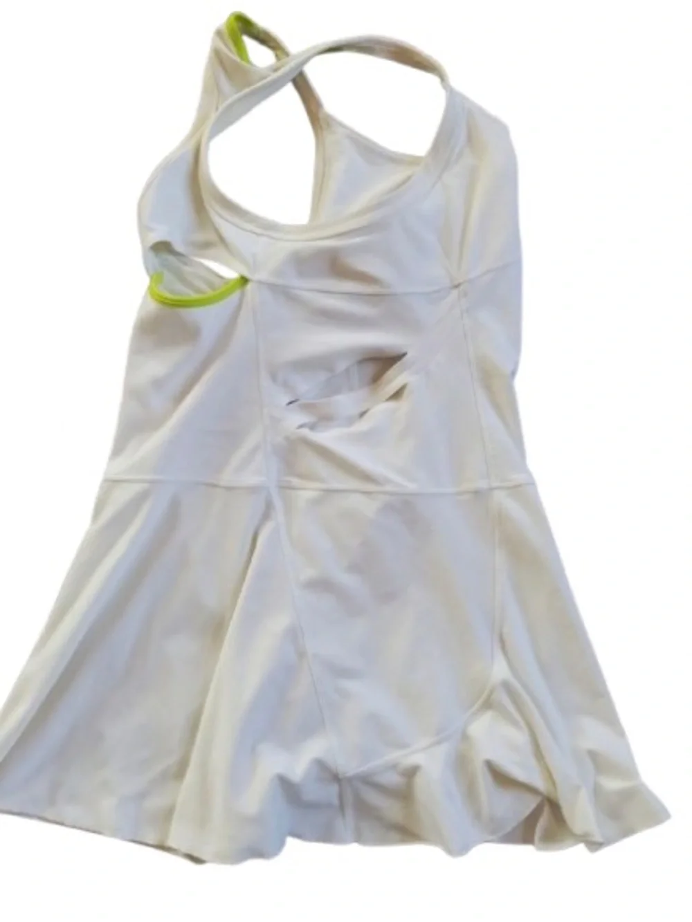 NIKE Serena Williams Dress White w/Lime Green Trim & cutouts  Gorgeous LARGE